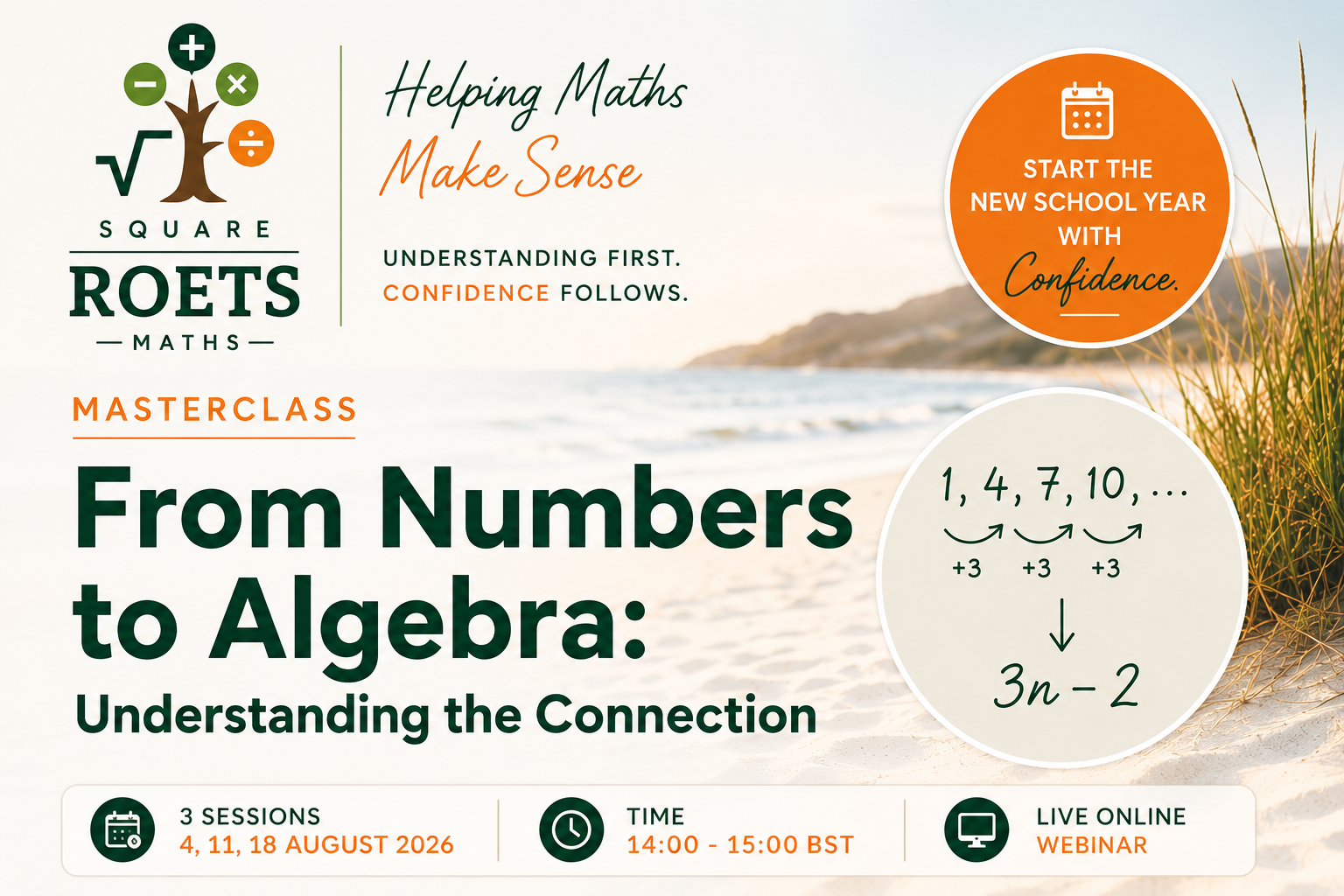 From Numbers to Algebra: Understanding the Connection - Masterclass